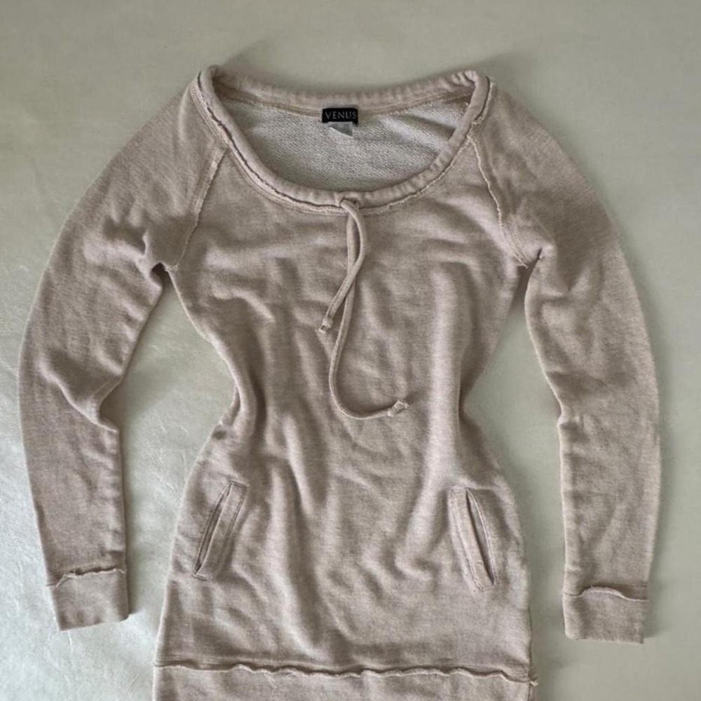 y2k 2000s Venus beige long sleeve dress
